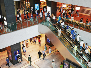 JRタワーや大丸、パルコなどの商業施設